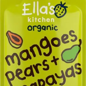 Ella's Kitchen Mangoes pears & papayas knijpz akje 4+ maanden bio (120 gr)