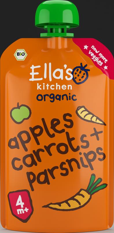 Ella's Kitchen Apples carrots & parsnips 4+ m aanden knijpz bio (120 gr)