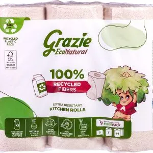 Grazie Natural Keukenrol 3-laags (3 stuks)
