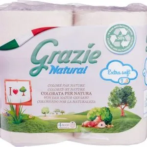 Grazie Natural Toiletpapier 3-laags (4 stuks)