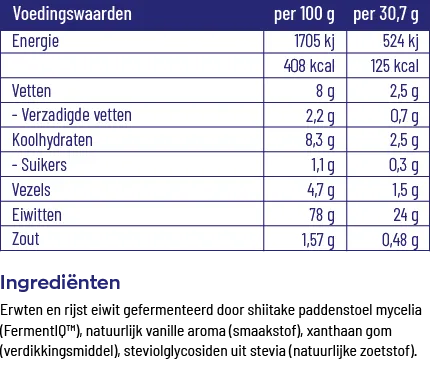 Vitakruid Vegan Protein Fermented By Shiitake - Vanille (921 gr) - image 3