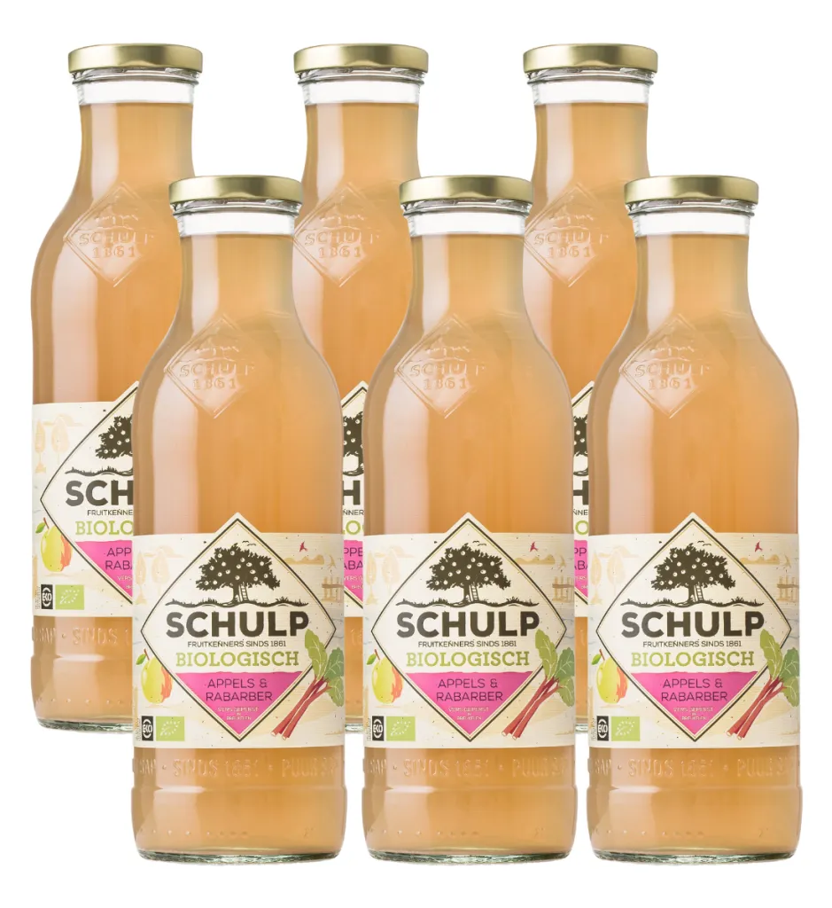 Schulp Appel & Rabarbersap Bio 6 Pack (6 x 750 ml)