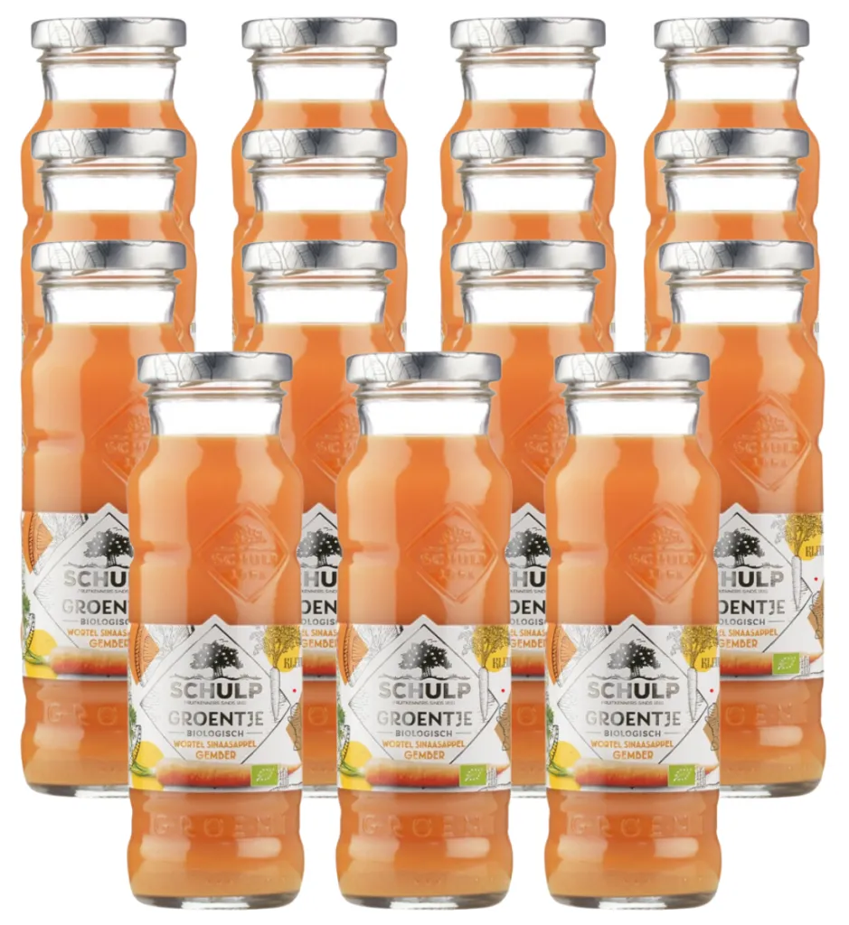 Schulp Wortel, Sinaasappel & Gembersap Biologisch 15 Pack (15 x 200 ml)