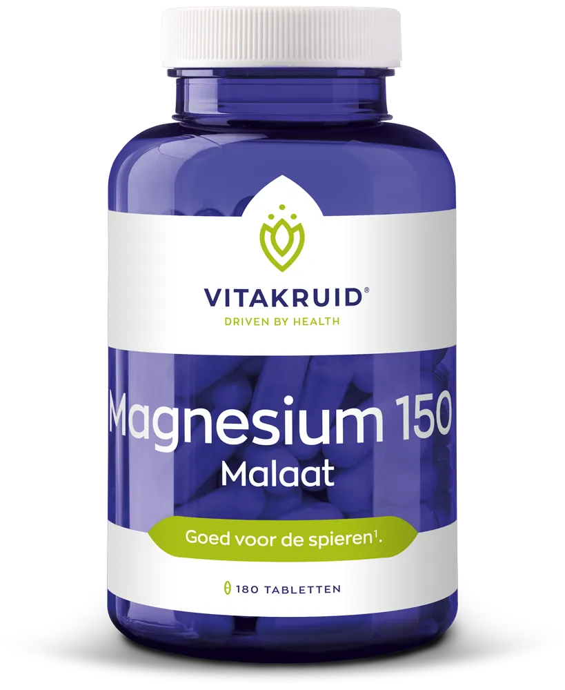 Vitakruid Magnesium 150 Malaat Met Vitamine B6 (P-5-P) (180 tabletten)
