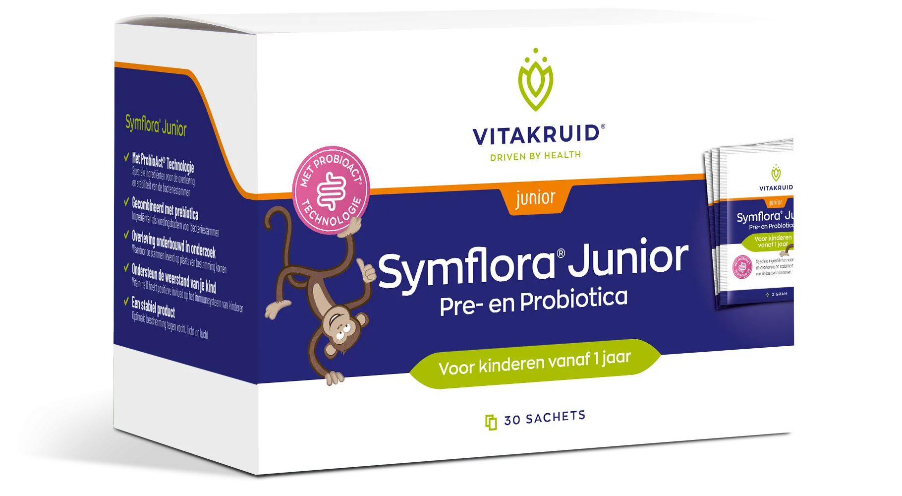 Vitakruid Symflora® Junior Pre- En Probiotica Voor Kinderen (30 zakjes)