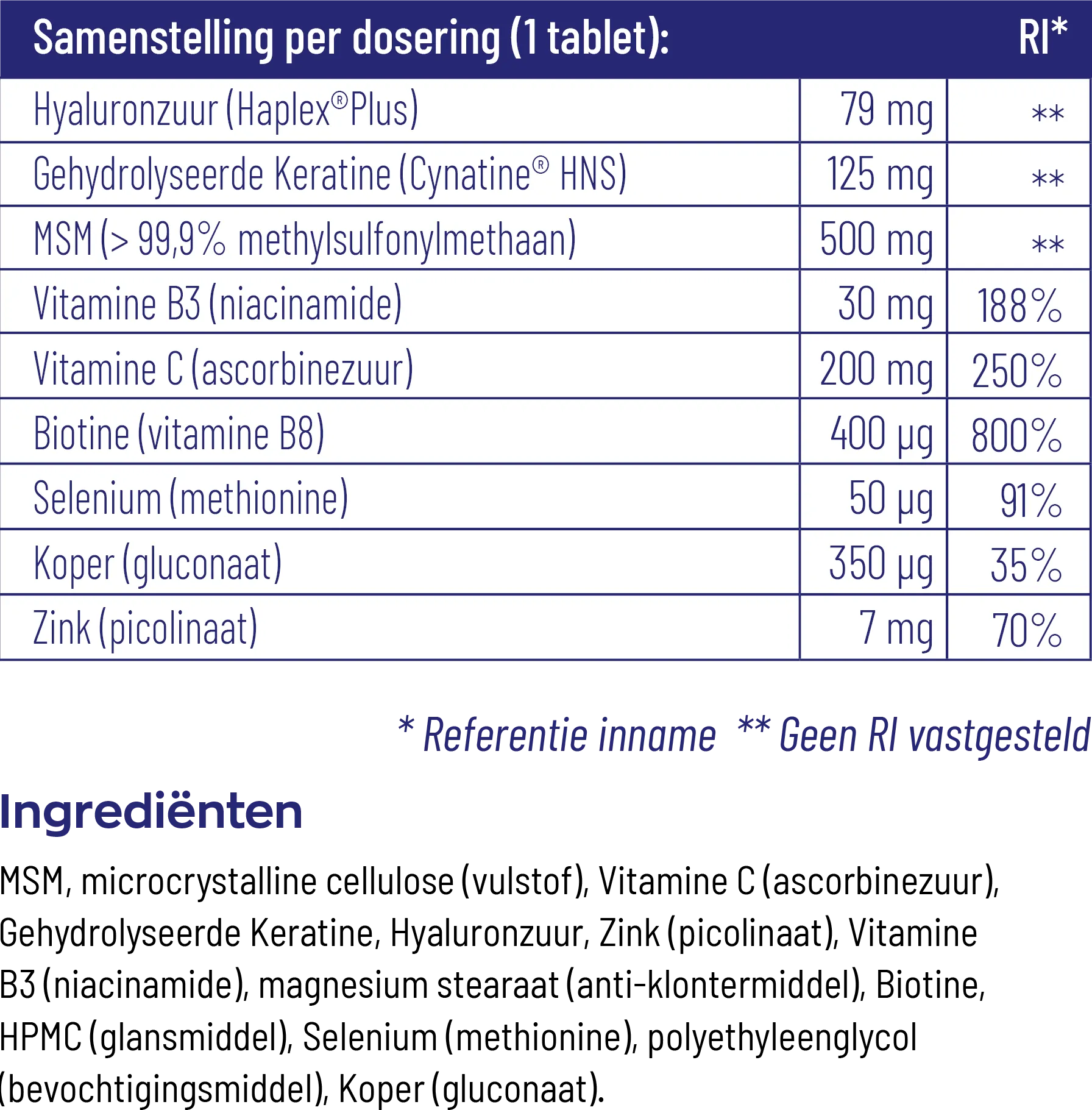 Vitakruid Beautycomplex Met Keratine Hyaluronzuur & Biotine (60 tabletten) - image 3