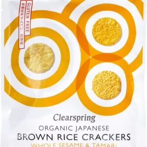 Clearspring Bruine-Rijstcrackers Whole Sesame & Tamari (40 gr)