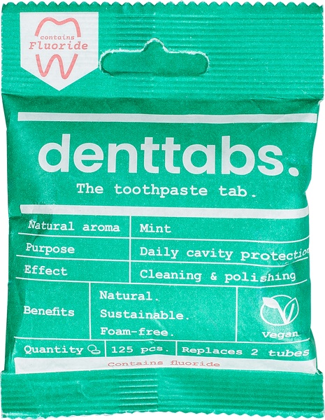 Denttabs Tandpastatabletten Met Fluoride (125 stuks)