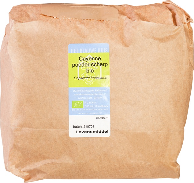 Het Blauwe Huis Cayennepoeder Scherp (1000 gr)