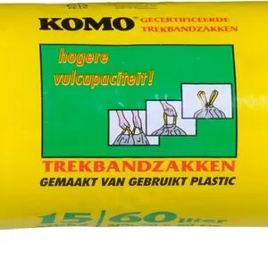 Komo Afvalzak Trekband 60L (15 stuks)