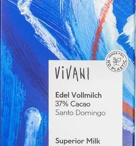 Vivani Chocolate-Bar Milk 37% Santo Domingo (100 gr)