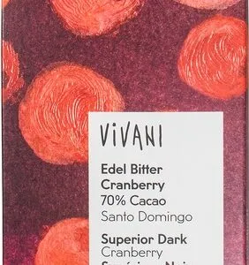 Vivani Chocolate-Bar Cranberry Dark 70% Santo Domingo (100 gr)