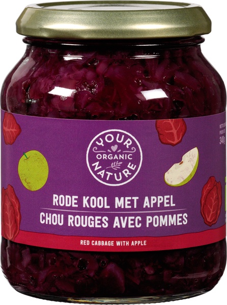 Your Organic Nature Rode-Kool Met Appel (340 gr)