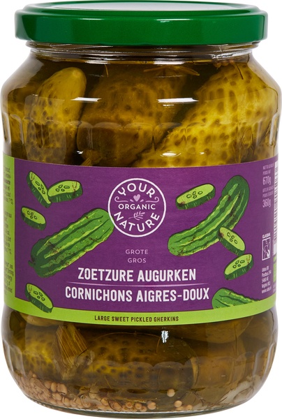 Your Organic Nature Augurken Zoetzuur (670 gr)
