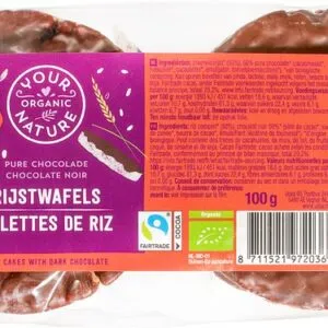 Your Organic Nature Rijstwafels Chocolade Puur (100 gr)