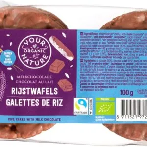 Your Organic Nature Rijstwafels Chocolade Melk (100 gr)