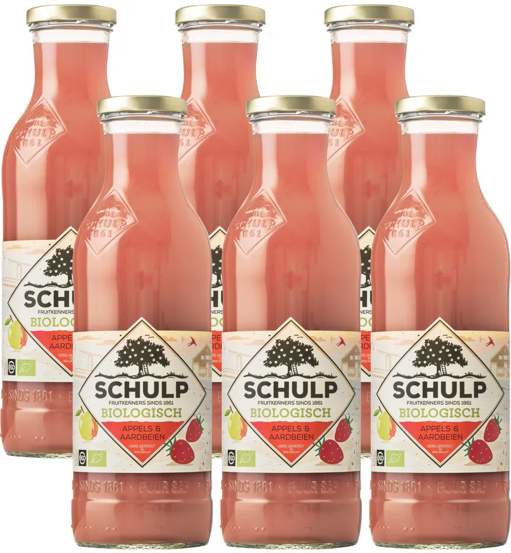 Schulp Appel & Aardbeisap Bio 6 Pack (6 x 750 ml)