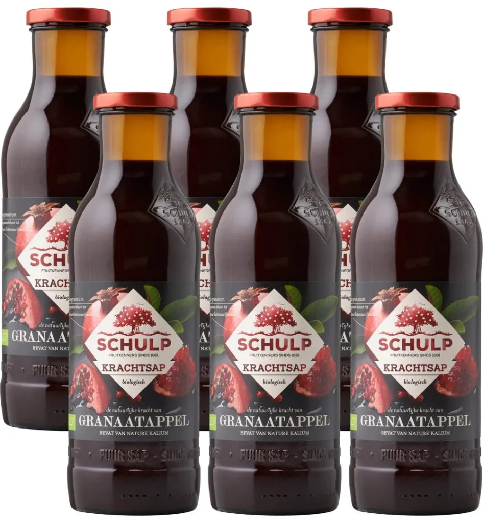 Schulp Krachtsap Granaatappel Puur Bio 6 Pack (6 x 750 ml)