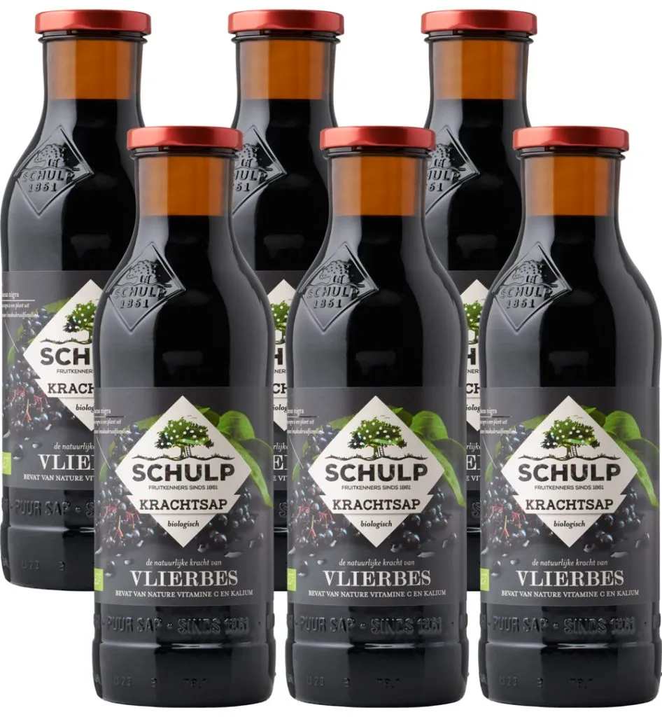 Schulp Krachtsap Vlierbes Puur Bio 6 Pack (6 x 750 ml)