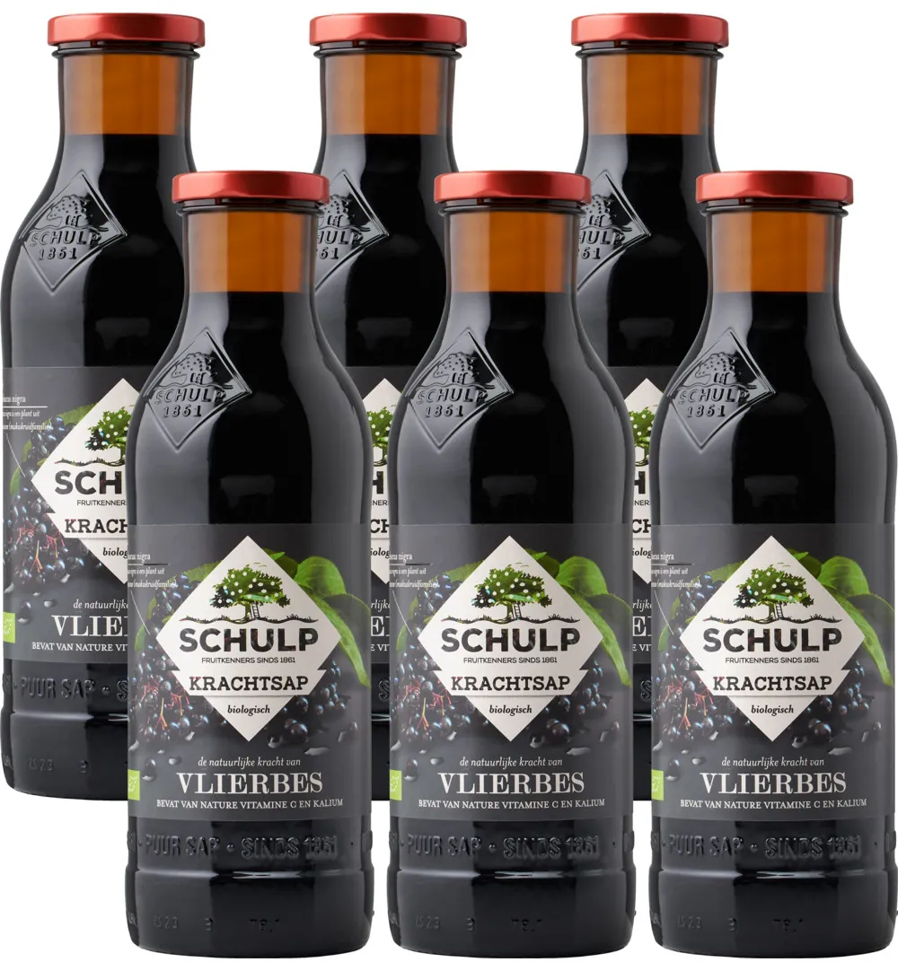 Schulp Krachtsap Vlierbes Puur Bio 6 Pack (6 x 750 ml)