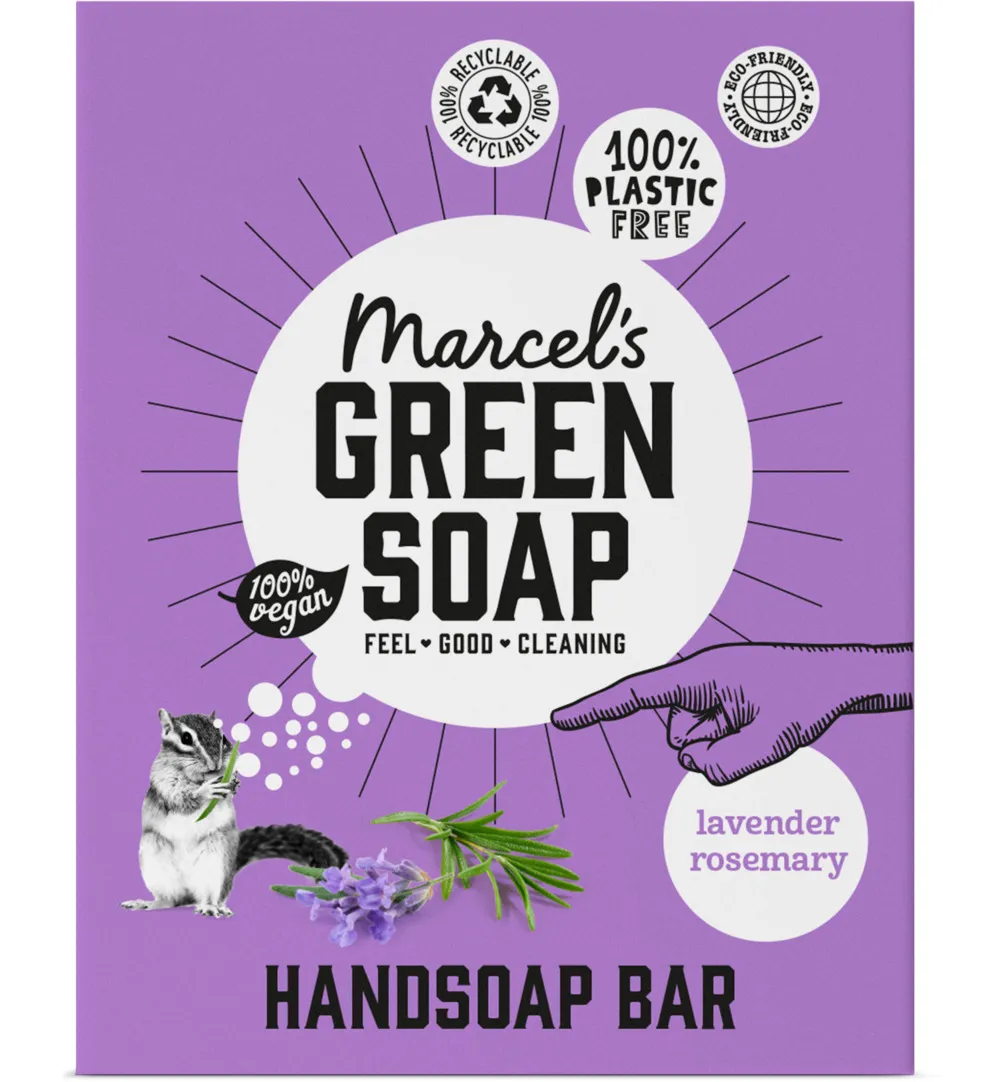 Marcel's Green Soap Handzeep Bar Lavendel & Rosemarijn (90 gr)