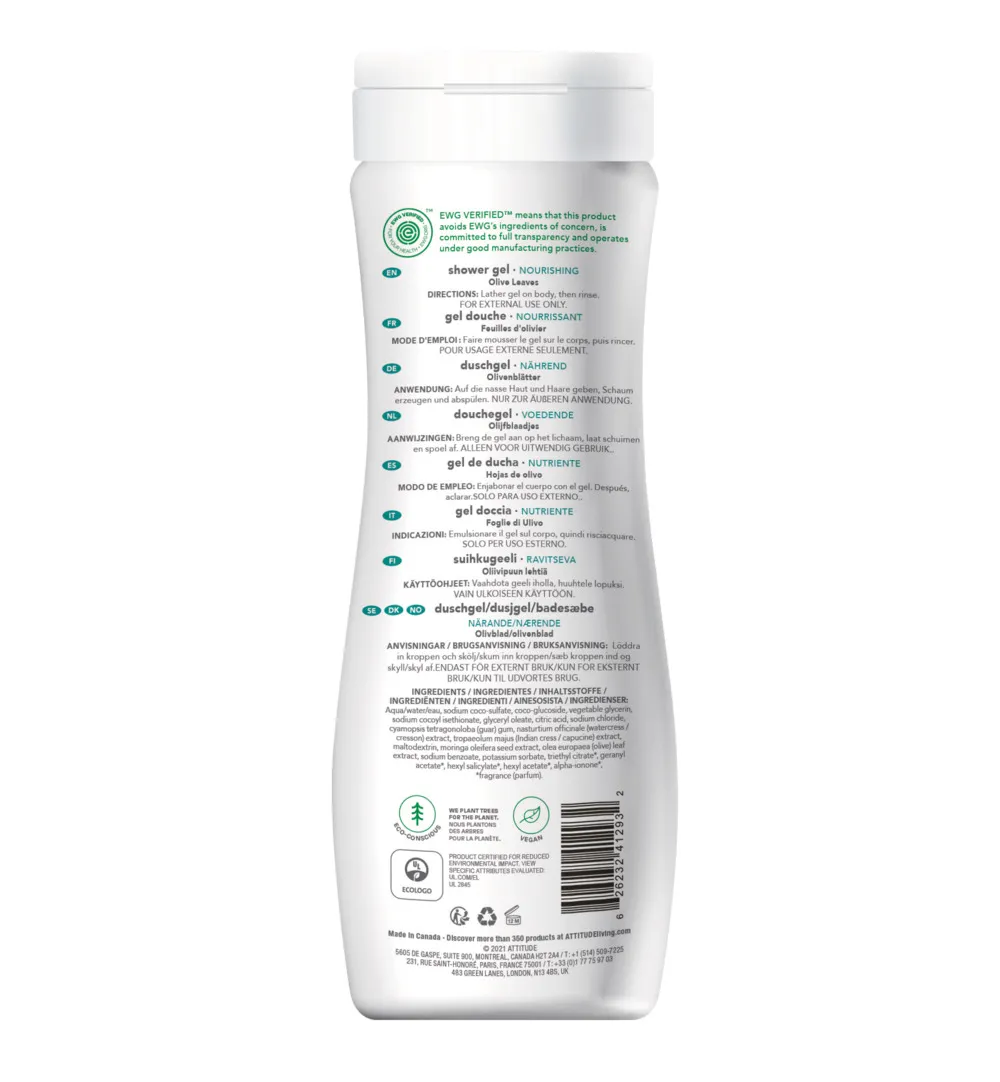 Attitude Super Leaves Body Wash Verzorgend (473 ml)