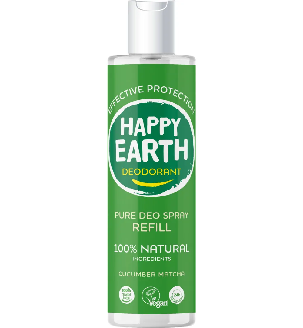 Happy Earth Pure deodorant spray cucumber matcha refill (300 ml)