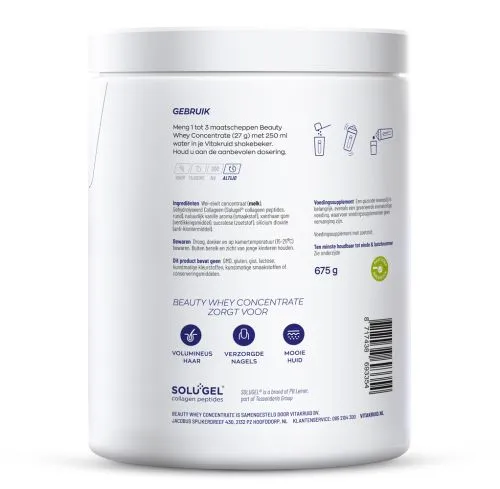 Vitakruid Beauty Whey Protein Met 5 gr Collageen Solugel® (675 gr) - image 2