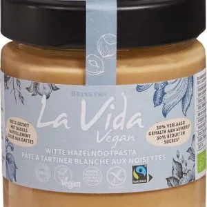 La Vida Vegan Hazelnootpasta Wit Minder Suiker (200 gr)