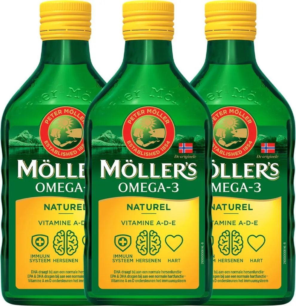 3x Mollers Omega-3 Levertraan Naturel (250 ml)