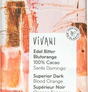 Vivani Chocolate-Bar Blutorange Dark 100% (90 gr)