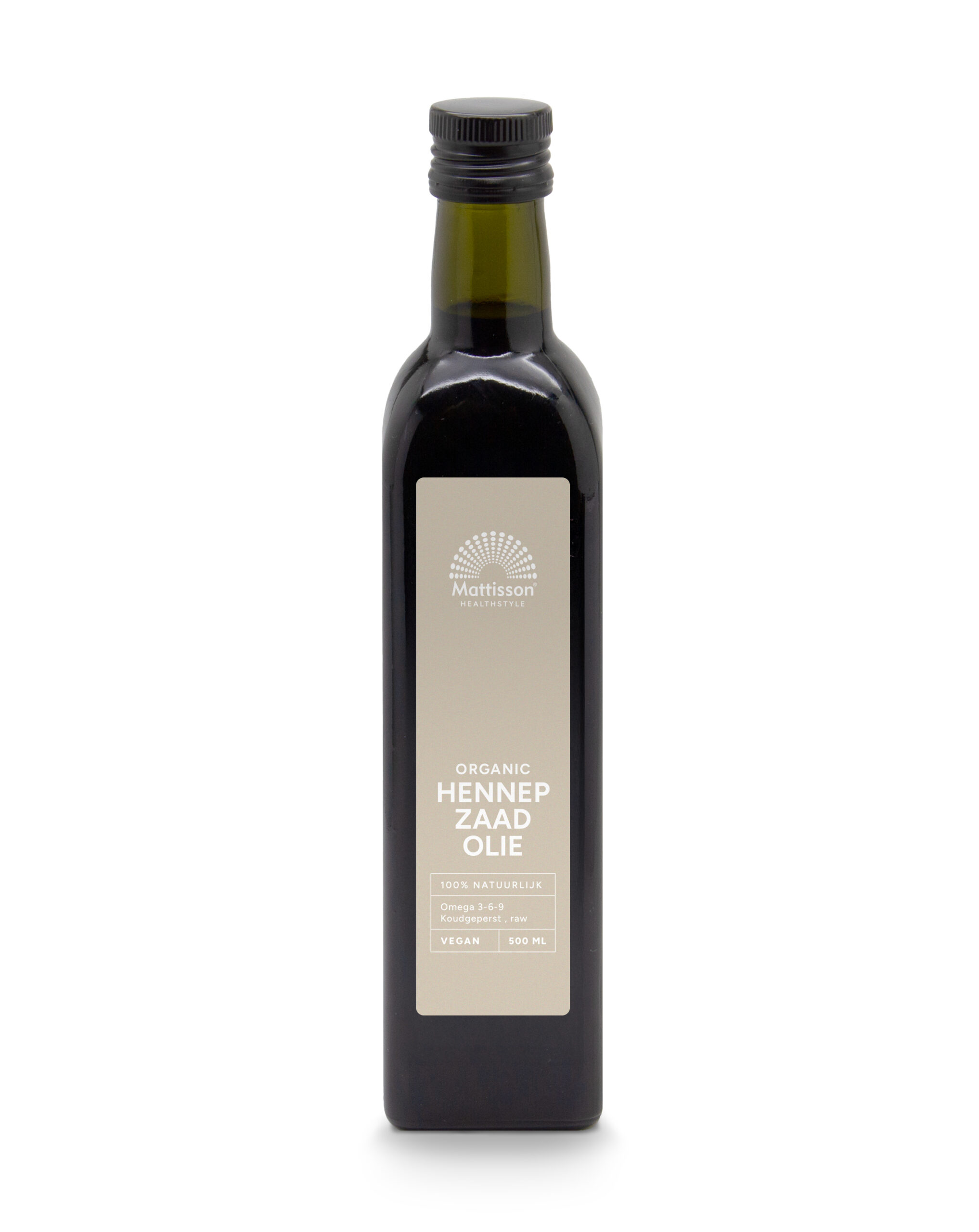 Mattisson Hennepzaadolie Raw Koudgeperst Bio (500 ml)