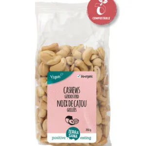 TerraSana Cashewnoten roasted zonder zout bio (250 gr)