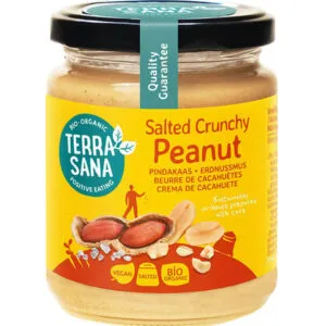 TerraSana Pindakaas crunchy met zeezout bio (250 gr)