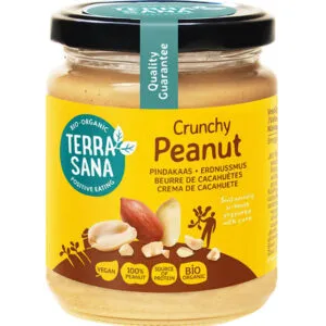 TerraSana Pindakaas crunchy zonder zout bio (250 gr)