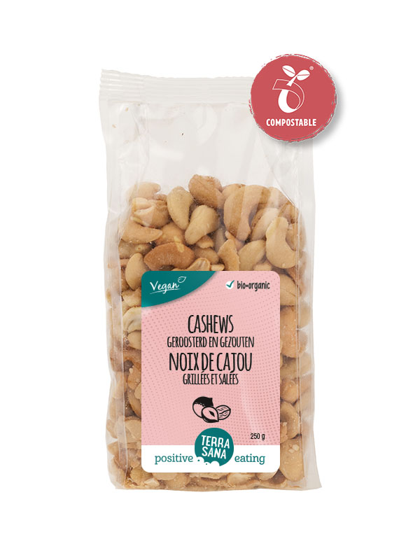 TerraSana Cashewnoten roasted zout bio (250 gr)