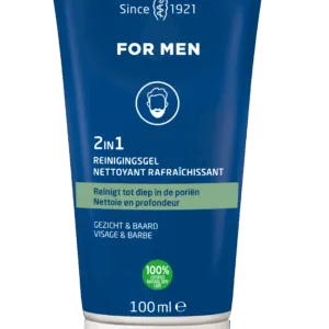 WELEDA Men 2 in1 reinigingsgel gezicht en baard (100 ml)