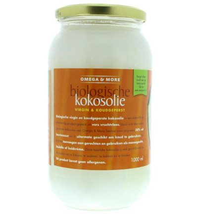 Omega & More Kokosolie Extra Virgin Glas Bio (1000 ml)