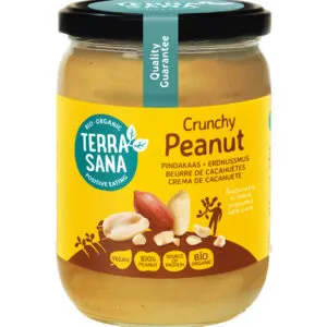 TerraSana Pindakaas crunchy zonder zout bio (500 gr)