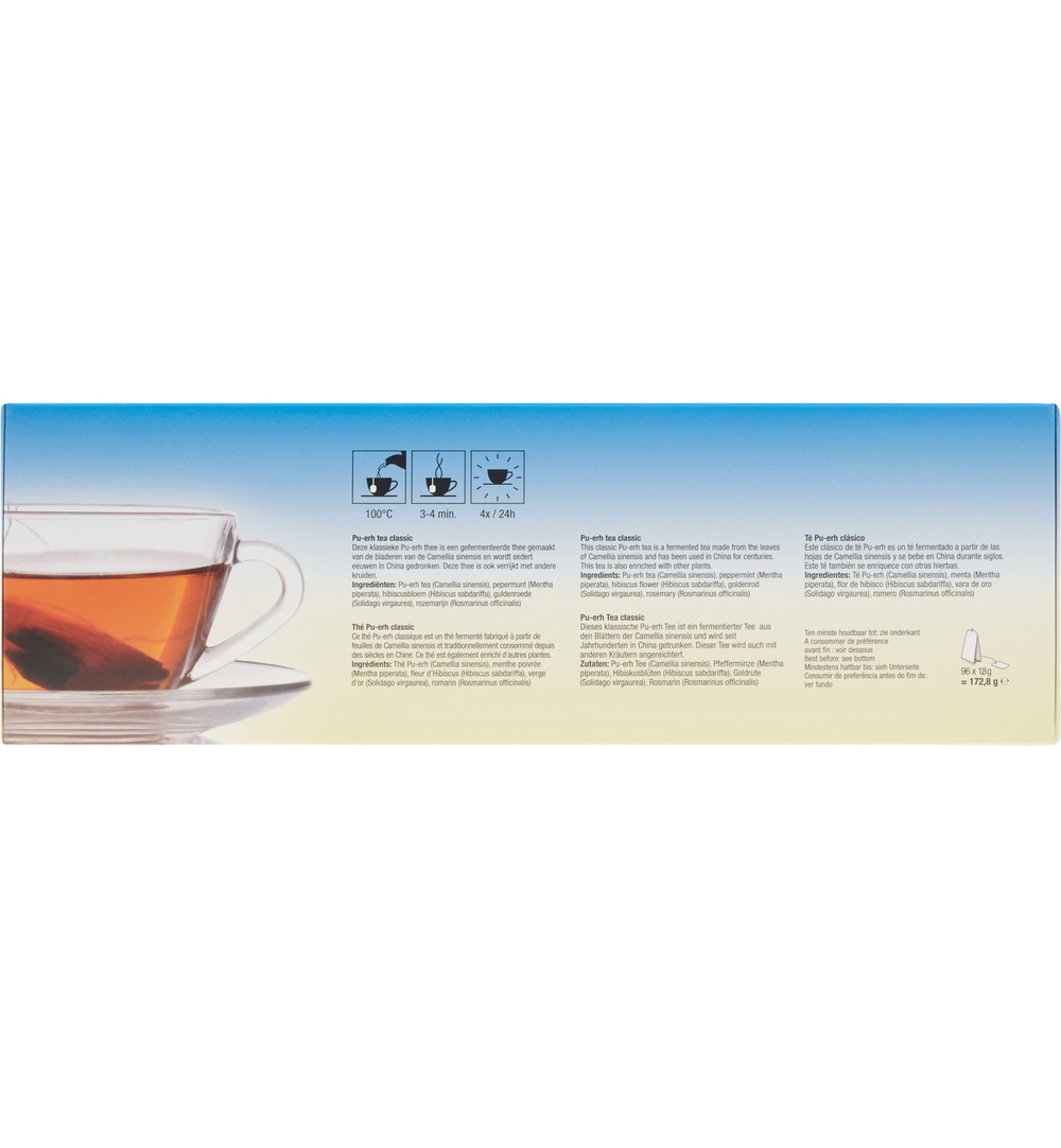 Purasana Pu-Erh Theezakjes Vegan (96 Stuks)