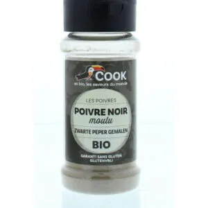 Cook Zwarte peper gemalen bio (45 gr)