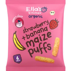 Ella'S Kitchen Maize Puffs Aardbei/Banaan 6+ Maanden Bio (20 gr)