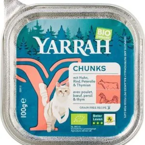 Yarrah Kattenvoer Chunks Met Kip En Rund Bio (100 gr)