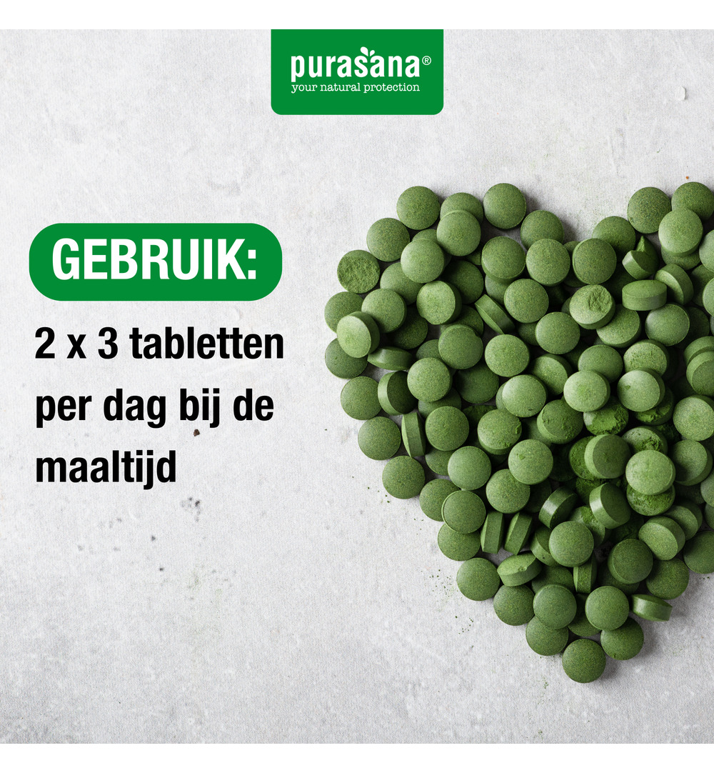 Purasana Chlorella 500 mg BIO (500 tabletten) - image 3