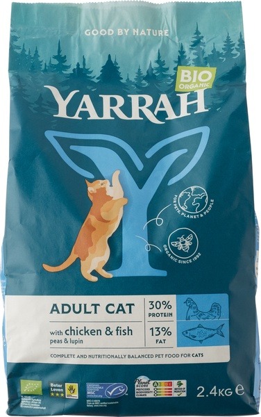 Yarrah Organic cat dry food chicken & fish MSC bio (2400 gr)