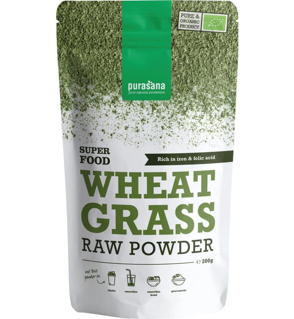 Purasana Tarwegras Poeder/Poudre Herbe De Ble Vegan Bio (200 gr)