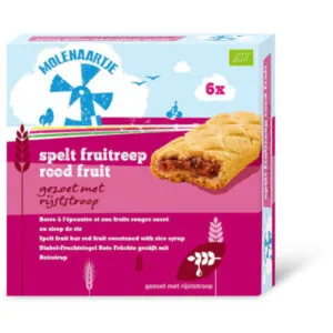 Molenaartje Spelt fruitreep rood fruit bio (180 gr)