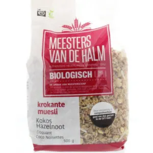 De Halm Krokante Muesli Kokos Hazelnoot Bio (500 gr)