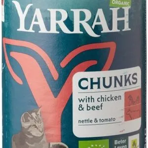 Yarrah Kattenvoer Chunks Met Kip En Rund Bio (405 gr)