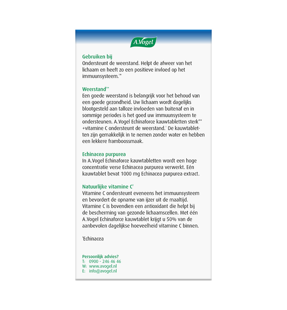 A.Vogel Echinaforce kauwtablet sterk + vitamine C (60 kauwtabletten) - image 3